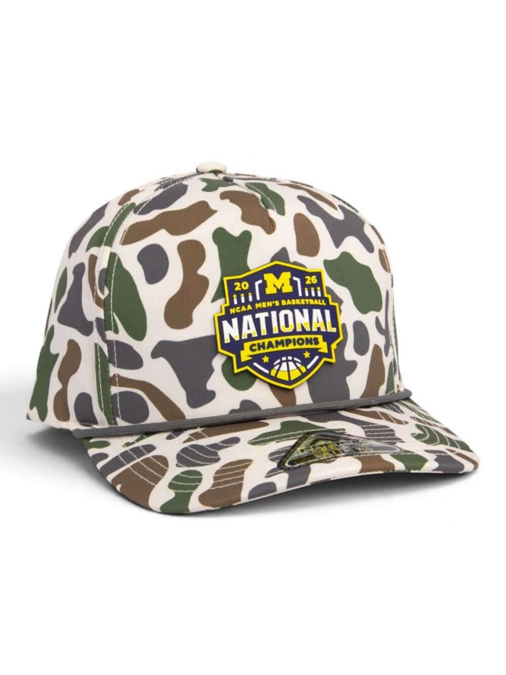 Michigan Wolverines 2026 Basketball National Champions 3D Duck Camo Rope Hat